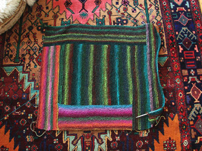 knit log cabin blanket noro kureyon