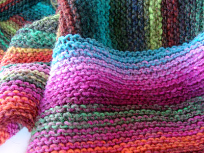 knit log cabin blanket noro kureyon