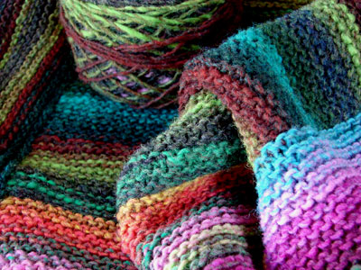 knit log cabin blanket noro kureyon