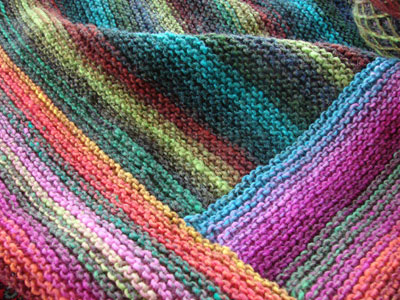 knit log cabin blanket noro kureyon