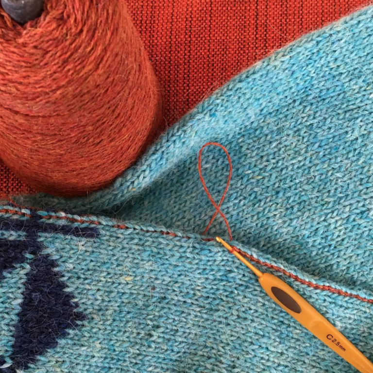 How I Knit Cardigan Button Bands Before Cutting a Steek Hello Yarn